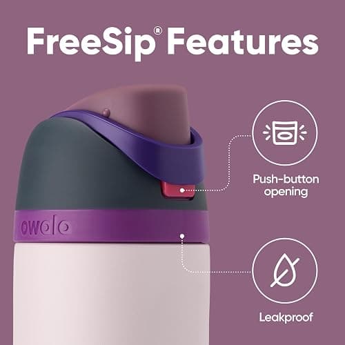 Owala FreeSip Insulated Stainless Steel Water Bottle with Straw for Sports and Travel, BPA-Free, 24oz, Dreamy Field thumbnail 3