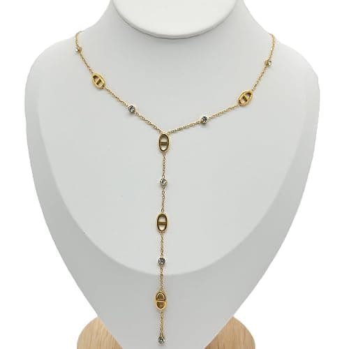 Awlve Collier LONG MAILLE MARINE Collier y Acier Inoxydable Sautoir Plongeante Femme thumbnail 8