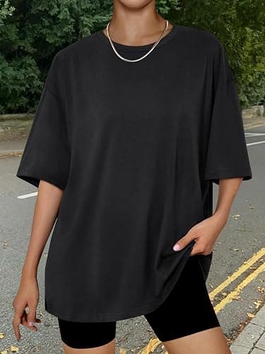 Trendy Queen Womens Oversized Summer T Shirts Plus Size Batwing Cute Casual Tops Short Sleeves Fashion Workout Clothes thumbnail 6
