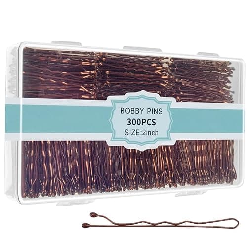 300 Pcs Bobby Pins Brown, EWAGOA Hair Pins for Women Girls and Kids, Invisible curled Hair clips with Storage box, Pain-Free Hairpins（2 Inch Brown） thumbnail 2