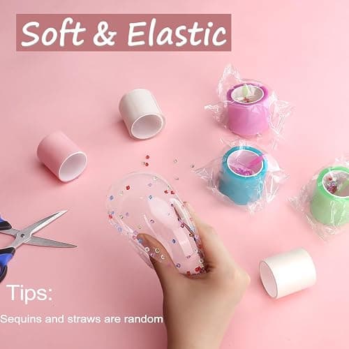 BB Hapeayou Nano Tape for Bubble Kit - 6pcs Colorful Double Sided Elastic Tape for Balloon Decorating and Crafting thumbnail 5