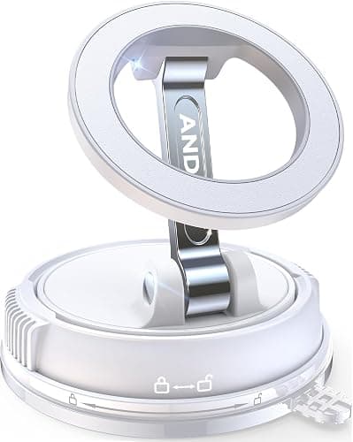 ANDERY Car Phone Holder for Magsafe [78+LBS Strongest Suction & 2400gf Magnetic] 360° Adjustable Car Phone Mount, Phone Holders for Your Car for iPhone 17-12 Pro Max Plus Air, White - Image 1