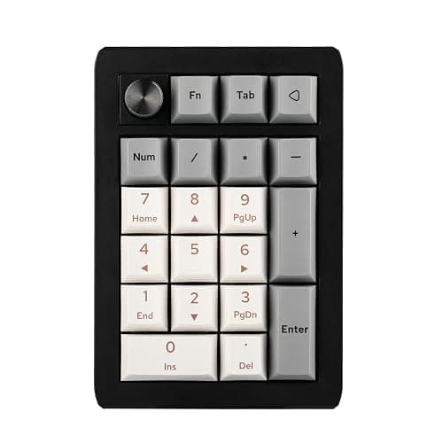 EPOMAKER EK21 VIA Gasket Number Pad with 1000mAh Battery, BT 5.0/2.4GHz/Wired Hot-Swap Numpad with Aluminum Alloy knob, Programmable for Win/Mac/Gaming (Black Silver, Wisteria V2 Switch) - Image 1
