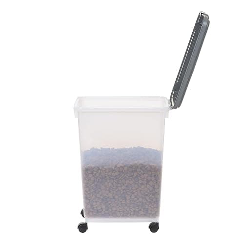 Amazon Basics Airtight Pet Food Storage Container with Scoop, BPA Free, Removable Wheels, 69 QT, Gray thumbnail 11