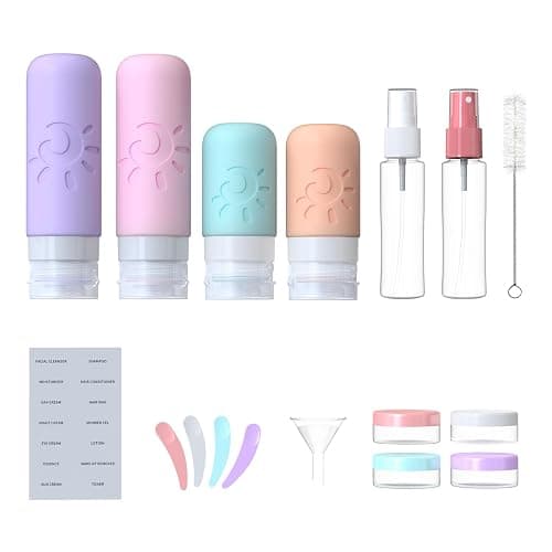 Zafit 18 Pack travel Bottles for Toiletries, TSA Approved Silicone Travel Containers Leak Proof Refillable Travel Accessories for Shampoo Conditioner Lotion Body Wash(Multicolored C) thumbnail 2