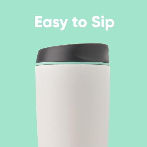 Owala SmoothSip Insulated Stainless Steel Coffee Tumbler, Reusable Iced Coffee Cup, Hot Coffee Travel Mug, BPA Free 20 oz, Gray (Cloudscape) thumbnail 2