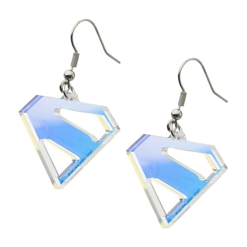 Superman Iridescent Transparent Earrings – Ice Fortress Inspired Collectible Jewelry thumbnail 2