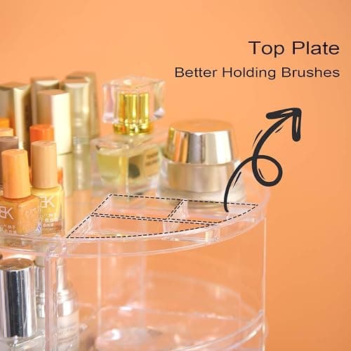 YIEZI 360 Rotating Acrylic Makeup Organizer, Multi-function Adjustable Detachable Display Case, Storage Cosmetic, Skincare, Perfume, Best Organization in Dresser, Bedroom, Bathroom, Kitchen (Clear) thumbnail 7