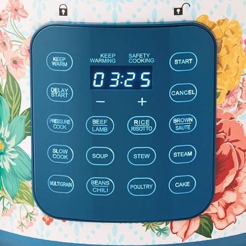 The Woman 6-Quart Electric Pressure Cooker with Touch Control Display & Locking Lid,Multi-Use,Keep Warm, Tempered Glass Lid (Fancy Flourish) thumbnail 5