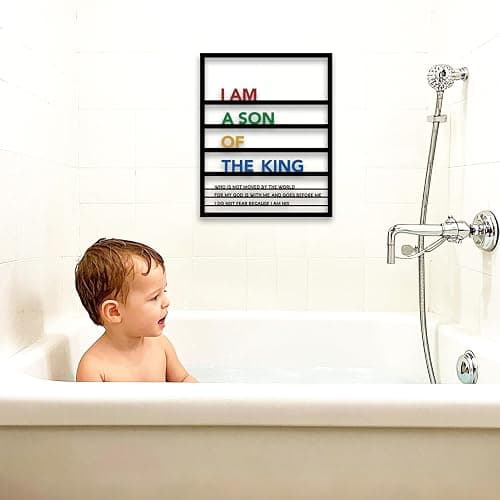 Metal Teen Boy Room Wall Decor I Am A Son of The King Wall Art Sign for Boys Bedroom Playroom Living Room Bathroom Motivational Sculptures Colorful thumbnail 6