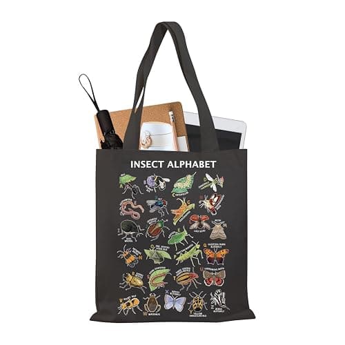 BDPWSS Insect Alphabet Tote Bag - Bug & Beetle Lover Gift - Entomology & Nature Lover - Image 1