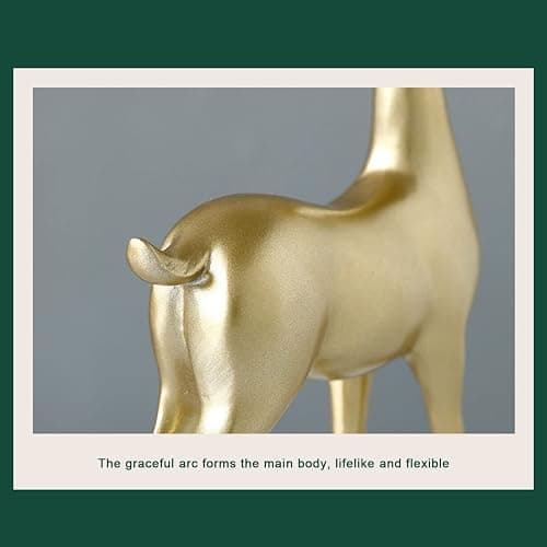 BULINGNA 2Pcs Christmas Reindeer Figurines, Resin Elk Sculpture Miniature Figurine Xmas Deer Statue Artificial Animal Crafts Home Decoration Ornament (Solid Gold) thumbnail 6