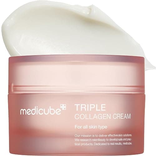 medicube Triple Collagen Cream - Hydrating & Firming Moisturizer with Hyaluronic Acid, Premium Elastin, Shea Butter - Wrinkle Care & Boosts Elasticity - Korean Skincare, 1.69 oz - 1.69 Fl Oz (Pack of 1) - Image 1