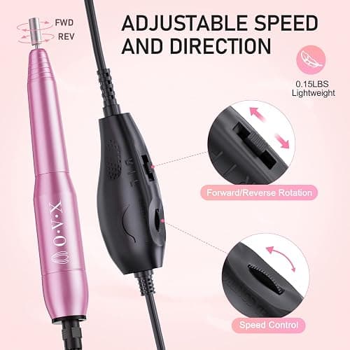 Portable Electric Nail Drill File Machine with Acrylic Nail Kit Set Professional 20000rpm Manicure Pedicure with Sanding Bands Brush for Nail Art Gel Nail Polish Tips Clippers thumbnail 3