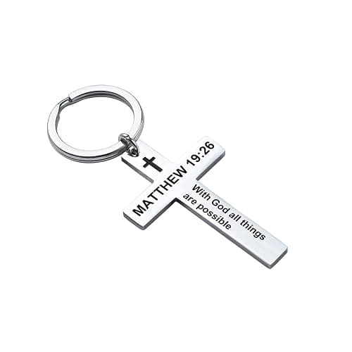 Ldurian Bible Verse Keychain Christian Cross Keychain for Women, Cross Key Chain for Men Religious Scripture thumbnail 9