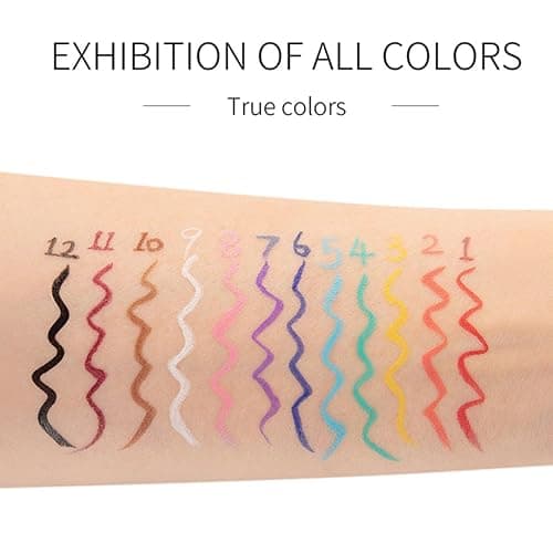 BONNIE CHOICE 12 Colors Matte Liquid Eyeliner Set, Colorful Neon Eyeliner Pencil Rainbow Waterproof Long Lasting Matte Colorful Milti-Functional Eyeshadow Pen Eye Makeup Valentines Day Gifts for Women thumbnail 3