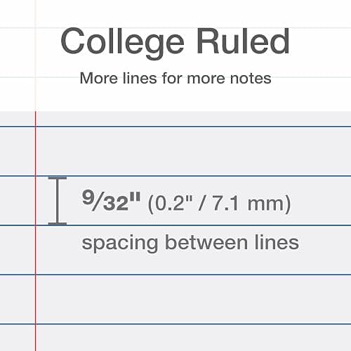 Oxford Reinforced Filler Paper, 8.5 x 11 Inch, College Rule, 3 Hole Punched, Lined Loose Leaf Paper for Ring Binders, 100 Sheets, White (1002097) thumbnail 4