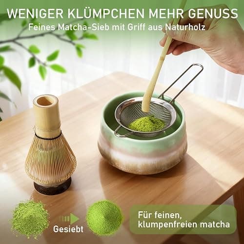 5-teiliges Matcha-Set,Matcha-Tee-Set, Matcha-Besen-Set – Perfekt für Einsteiger. Stylisches Matcha-Set mit Matcha-Besen, Matcha-Filtersieb und Matcha-Schale. Neue Farbgestaltung 2025. thumbnail 6