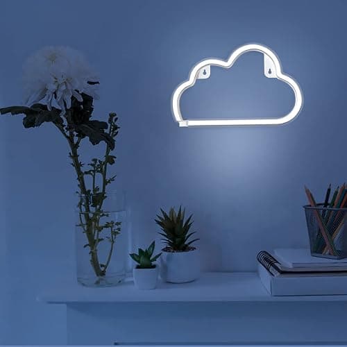 Cloud Neon Signs, LED Light for Wall Decor, Battery or USB Powered Sign Shaped Decoration Lights Bedroom Aesthetic Teen Girl Kid Room Christmas Birthday Wedding Party White thumbnail 8