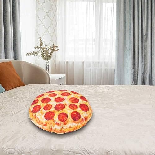 Maozcq Pizza Shaped Pillow Funny 3D Giant Round Food Plush Stuffed Pillow Novelty Throw Cushion Stuffed Animal Toy 16" thumbnail 2