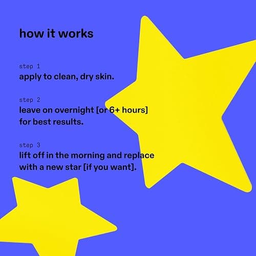 Starface Hydro-Star® Yellow Hydrocolloid Star-Shaped Pimple Patch, 36 ct | Dermatologist Tested • Covers & Protects Visible Spots • Absorbs Pimple Gunk • Vegan, Cruelty-Free & Sensitive Skin Safe thumbnail 4