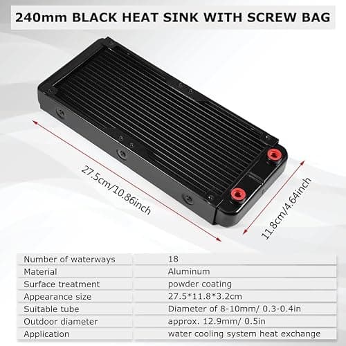 Water Cooling Kit for PC - 240mm Heat Sink CPU Water Block LED Fan Computer Cooling Kit Water Chiller Water Cooling Systems thumbnail 3