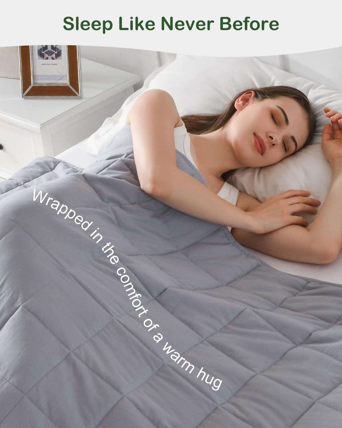 Sivio Adult Weight Blanket 6 kg Breathable Weighted Blanket Soft Material with All Season Glass Beads, Sofa Bed 135 x 200 cm Grey thumbnail 2