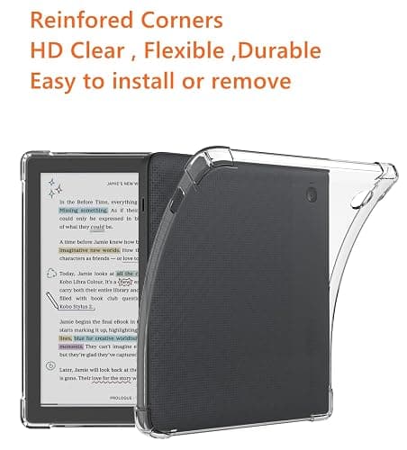 Zcooooool Case for Kobo Libra Colour & Kobo Libra 2 - 7 Inch E-reader Case - Transparent TPU - Reinforced Corners - 7" Libra Colour / Kobo Libra 2 - Transparent thumbnail 2