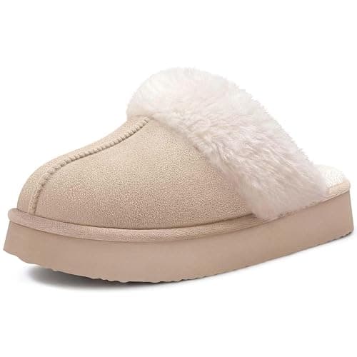 Litfun Women's Fuzzy Memory Foam Slippers Fluffy Winter House Shoes Indoor and Outdoor - Image 1