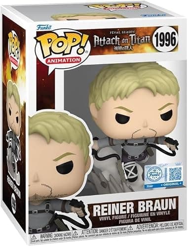 Funko Attack on Titan Final Season Reiner Braun Exclusive Pop Vinyl Figure 1996 Bundled with Pop Protector - Image 1