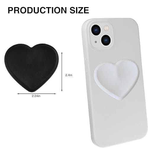 Set of 2 Universal Heart-Shaped Phone Grip Holder with Stand,Finger Grip with Kickstand - Compatible with Smartphones, Mobiles & Cases thumbnail 2