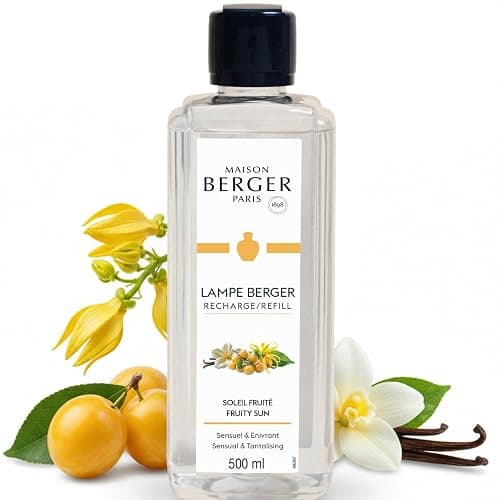 MAISON BERGER Fruity Sun Lampe Berger Refill, 500 ml (16.9 fl oz), Odor-Neutralizing, Mirabelle Plum, Peach, Pineapple, Jasmine, Ylang, Vanilla, Made in France - Image 1
