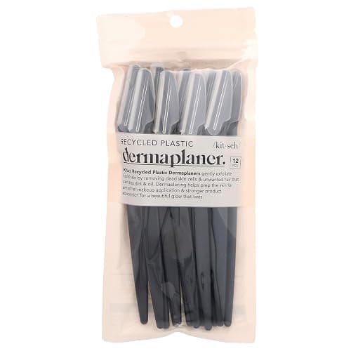 Kitsch Dermaplane Razor for Women Face – Face Razors for Women & Men, Eyebrow Trimmer & Face Shaver – Exfoliating Facial Razor & Skin Care Tool for Smoother Skin - Black, 12 pcs - Image 1