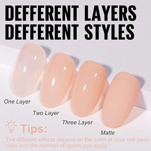 TOMICCA Gel Nail Polish Translucent Jelly Soak-Off Polish for Home French Manicure 15ML, Pink, White thumbnail 6