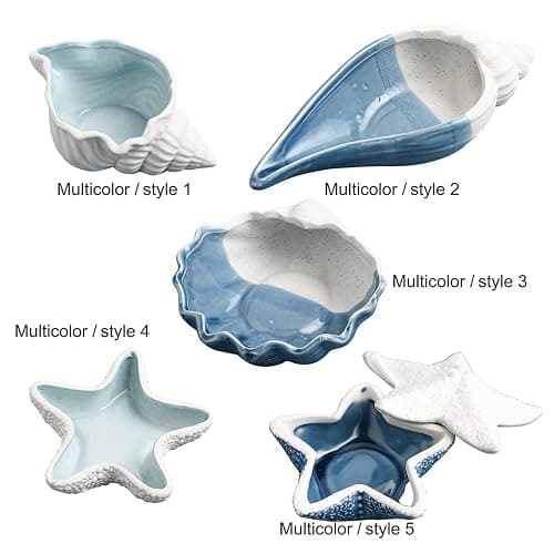 Linfye Starfish Jewelry Dish Tray - Ceramic Ring and Trinket Holder - Ocean Style Table Decoration for Earrings and Candy Storage thumbnail 6
