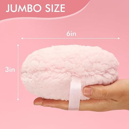 WSYUB Powder Puff, 6'' Powder Puff for Body Powder,Body Powder Puffs and Container,Oversize Dust Puffs for Women thumbnail 2