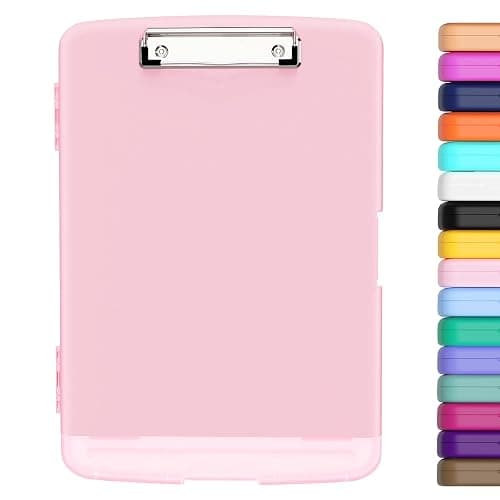 Hongri Clipboard with Storage with Pen Holder, Folder Nursing Clip Board 8.5 x 11 Foilo-Side Opening, High Capacity, Light Weight for Teachers, Classroom. Size 14 x 9.6 x 1.2 in(Pink) - Image 1