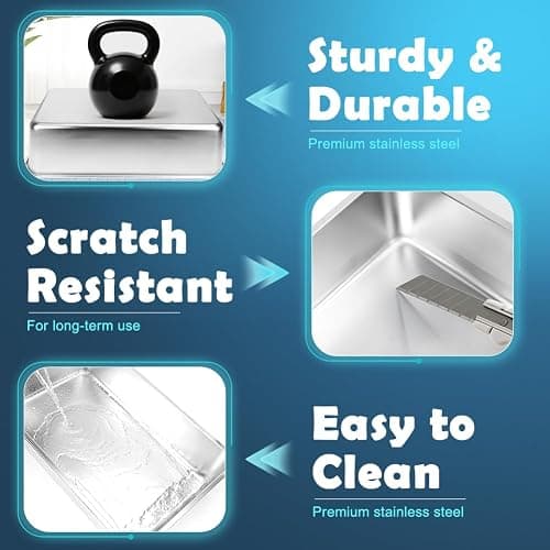 SZEE Stainless Steel Litter Box, Large Size, Fully/Half Enclosed Design, Foldable Front Door for Scooping, Activated Charcoal Odor Control, Prevent Splashing Out thumbnail 5