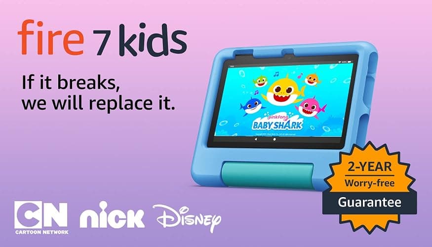 Amazon Fire 7 Kids tablet (newest model) ages 3-7. Top-selling 7" kids tablet on Amazon. Includes ad-free and exclusive content, easy parental controls, 10-hr battery, 32 GB, Blue thumbnail 8