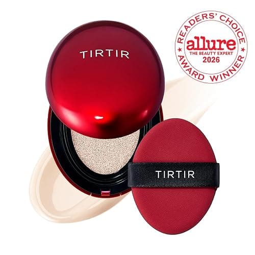 TIRTIR Mask Fit Red Cushion Foundation | Full coverage, Weightless, Skin fit, Satin Glow Finish, Korean Makeup BB Foundation, beauty, Tattoo cover up, Buildable (#10C Shell, 0.63 Fl Oz) thumbnail 2