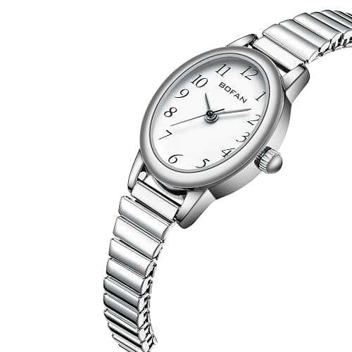 BOFAN Small Gold Watches for Women Easy Read Ladies Quartz Wrist Watch with Stainless Steel Expansion Band,Waterproof. thumbnail 2