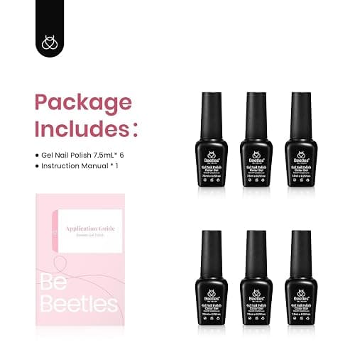 Beetles Jelly Gel Nail Polish Set, 6 Colors Jelly Nude Pink Gel Polish Kit Neutral Sheer Shimmer Glitter Translucent Effect Soak off Uv Nail Concealer DIY Manicure Spring Summer Gift for Women thumbnail 8