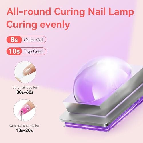 Makartt UV Nail Lamp, Handheld Flash Cure Lamp with Painless Mode 800mAh Rechargeable Portable Nail Light with LCD Display & 3 Timers for Home & Salon DIY(Diamond) thumbnail 5
