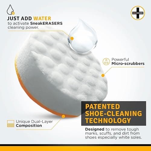 SneakERASERS Instant Sneaker Cleaner, Premium Shoe Cleaning Kit for Sneakers, Dual-Sided Sponges, Effective for Tennis Shoes & Women Men Sneakers, Gentle Rub Design (10 Pack) thumbnail 2