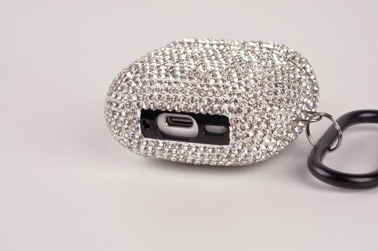 Sparkly Case Compatible with AirPods 4 Generation(2024) with Keychain,Shockproof Protective Premium Bling Rhinestone Cover Skin for AirPods 4 Charging Case (Black for 4rd) thumbnail 6