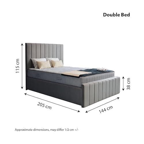 Linear Ottoman Bed Frame Modern Timeless (Black, King (U.K. Standard)) thumbnail 6