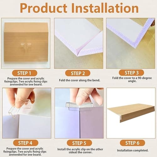 Jespeed 4 Pcs Wire Shelf Liner Cover, 24x16in Faux Wood Shelf Covers Moisture-Resistant PVC for Closet, Pantry, Kitchen & Bathroom Storage thumbnail 6