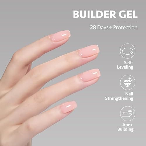 GAOY Builder Gel for Nails, 16ml Nail Strengthener in a Bottle, Nail Extension Hard Gel, Soak Off Long Lasting UV Light Cure, 1958 Crystal Pink, Base Coat Top Coat Needed thumbnail 3