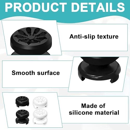 Controller Thumb Grips for PS4/PS5, 4 Pcs Silicone Controller Grips for PS5, Enhanced Precision Gaming Accessories, Fatigue Reduction for Extended Sessions thumbnail 3