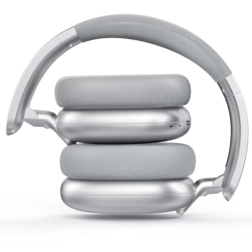 RORSOU C6 Active Noise Cancelling Headphones, Wireless Over Ear Bluetooth Headphones, 60H Playtime, Lightweight Folding Deep Bass Comfort Fit Ear Cups Headset with Mic for iPad/Travel/PC/Home Silver thumbnail 6